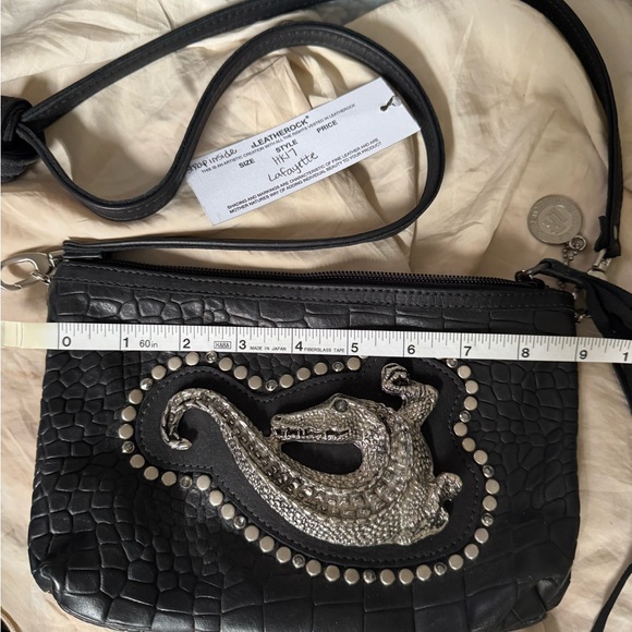 Leatherock crossbody/clutch w Alligator - Picture 2 of 4